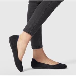 Rothys Sz 9 Honeycomb Black The Flat Round Toe Shoes
